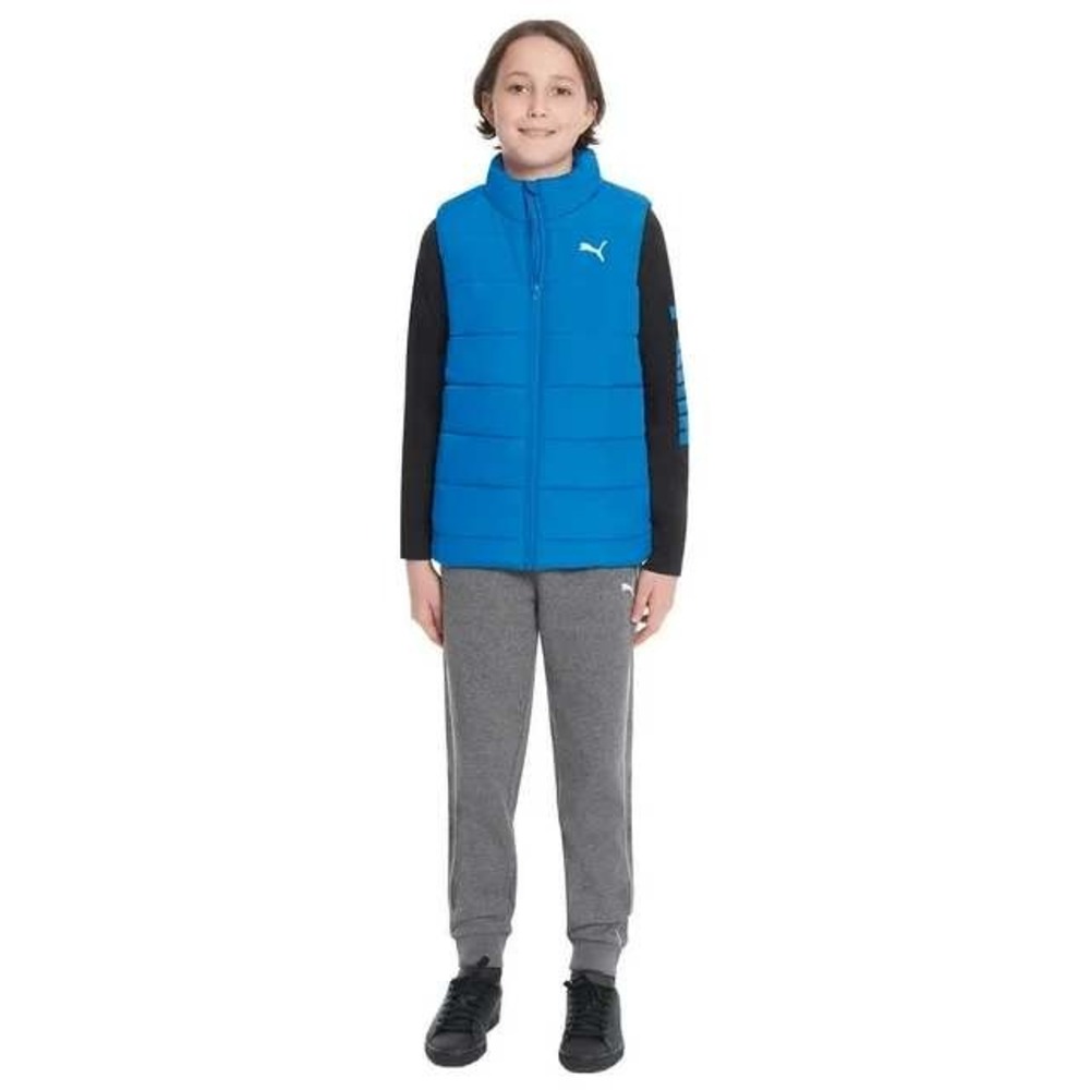 Puma‎ Youth Set Boy's Vest Long Sleeve Shirt PANTS 3pc  Blue Size X-Small (5/6) - Picture 3 of 6